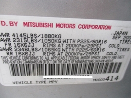 2003 MITSUBISHI OUTLANDER LS SILVER 2.4L AT 2WD 173811